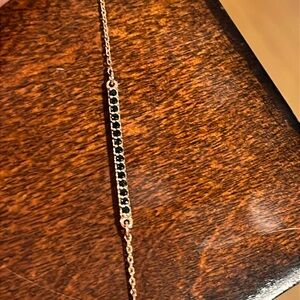 BaubleBar rose gold black bar necklace